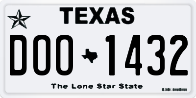 TX license plate DOO1432