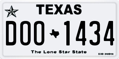 TX license plate DOO1434