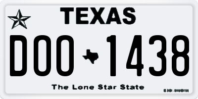 TX license plate DOO1438