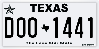 TX license plate DOO1441
