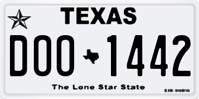 TX license plate DOO1442