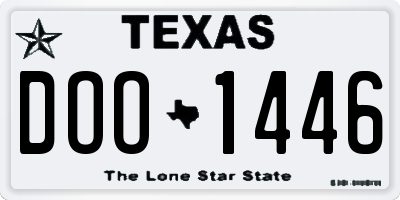 TX license plate DOO1446
