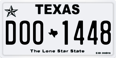 TX license plate DOO1448