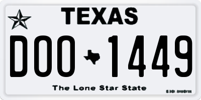 TX license plate DOO1449
