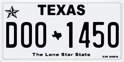 TX license plate DOO1450