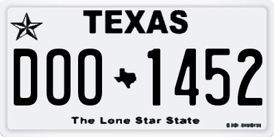 TX license plate DOO1452