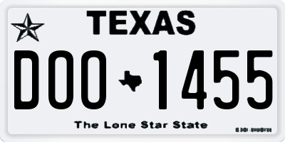 TX license plate DOO1455