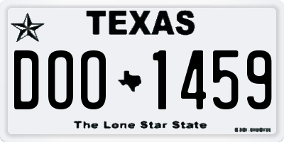 TX license plate DOO1459