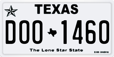 TX license plate DOO1460