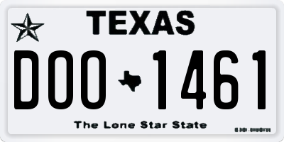 TX license plate DOO1461