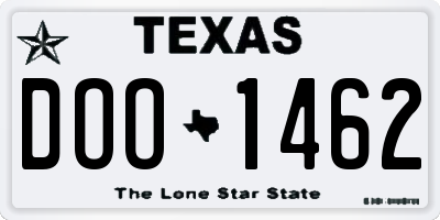 TX license plate DOO1462