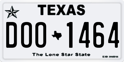 TX license plate DOO1464