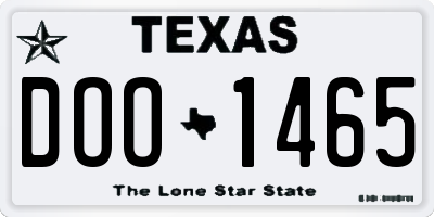 TX license plate DOO1465