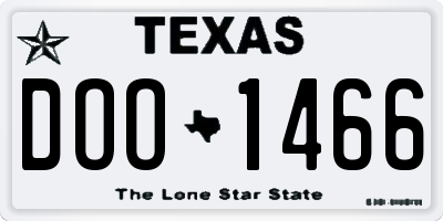 TX license plate DOO1466