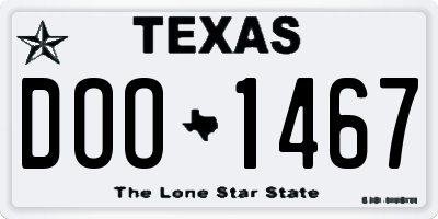TX license plate DOO1467