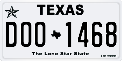TX license plate DOO1468