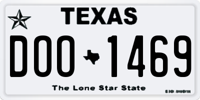 TX license plate DOO1469