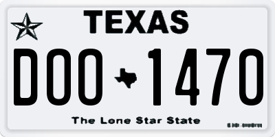 TX license plate DOO1470