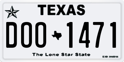 TX license plate DOO1471