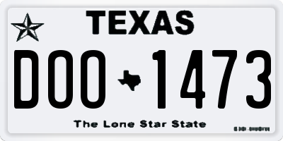 TX license plate DOO1473