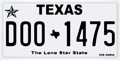 TX license plate DOO1475