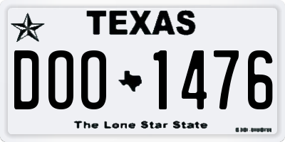 TX license plate DOO1476