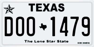 TX license plate DOO1479