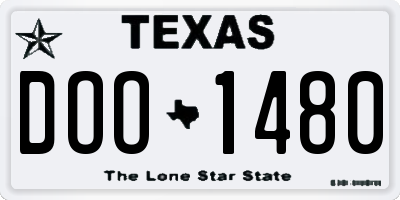 TX license plate DOO1480