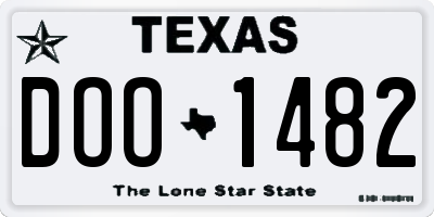 TX license plate DOO1482