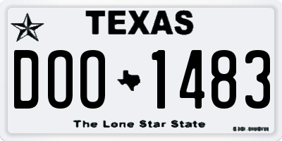 TX license plate DOO1483
