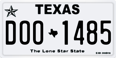 TX license plate DOO1485