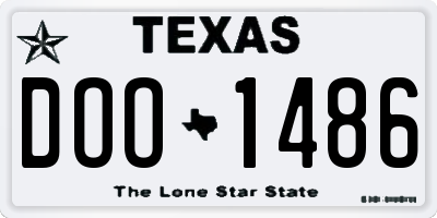 TX license plate DOO1486