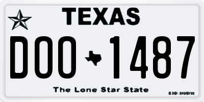 TX license plate DOO1487