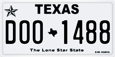 TX license plate DOO1488