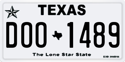 TX license plate DOO1489