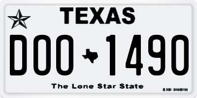TX license plate DOO1490