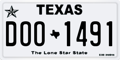 TX license plate DOO1491