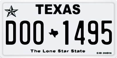 TX license plate DOO1495