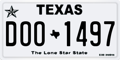 TX license plate DOO1497