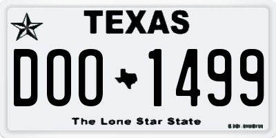TX license plate DOO1499
