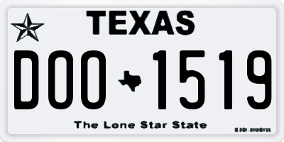 TX license plate DOO1519