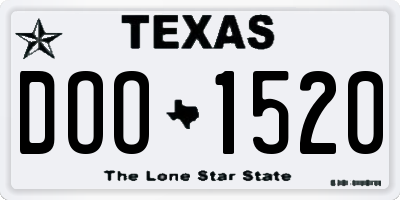 TX license plate DOO1520