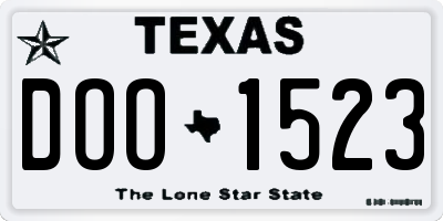 TX license plate DOO1523