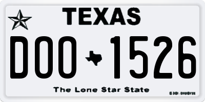 TX license plate DOO1526