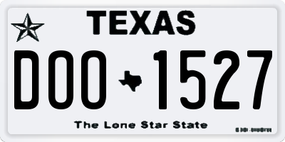 TX license plate DOO1527