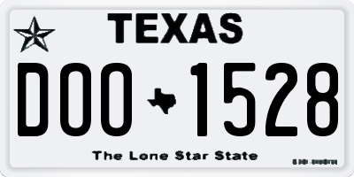 TX license plate DOO1528