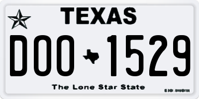 TX license plate DOO1529
