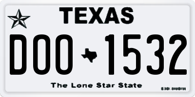 TX license plate DOO1532