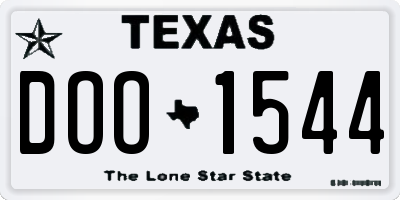 TX license plate DOO1544