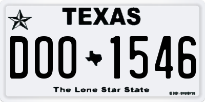 TX license plate DOO1546